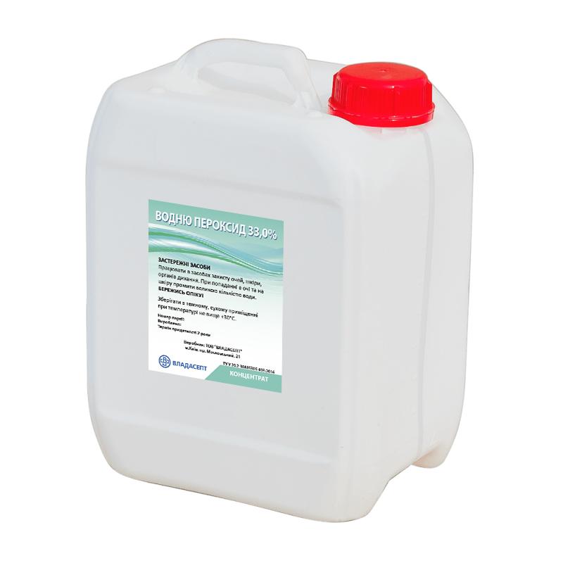 Дезінфікуючий засіб «Перекис водню 33%», каністра 5 кг